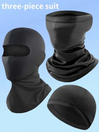 3 PiecesOutdoor Ski Mask Set - Full Face Protection Mask, Cycling Sports Summer Mask, Balaclava With UV Protection For Men And Women - Suitable For Skiing, Snowboarding, Motorcycle Riding, UV Protection And Windproof