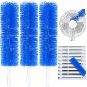 3支软毛家用清洁刷，适用于风扇、空调、门窗缝隙等清洁，可弯曲、可水洗，是居家必备的便捷清洁刷，清洁工具套装