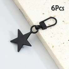 2/6/10 Stücke sternförmige abnehmbare Reißverschlusszipper, Metall-Reißverschlussgleiter zum Ersetzen für Kleidung, Jacken, Schuhe, Taschen - Keine Werkzeuge erforderlich, schnelle Installation, weiße und schwarze Optionen - Verschiedenfarbig - Übersicht 17