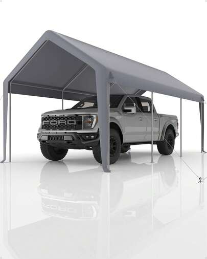 Techigher Carport Replacement Canopy Cover, Garage Tent Shelter Tarp, Heavy-Duty Waterproof & UV Protected, Easy Installation (Frame Not Included)