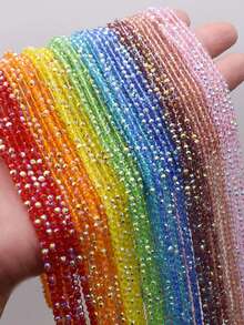 3mm 1strand 130pcs Natural Stone Round Faceted Spinel Cut Multicolor Glass Beads For Jewelry Making DIY Necklace Bracelet - 3x3mm Colored Glass Beads - View 5