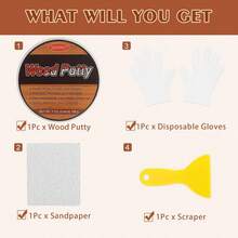 SEISSO All-In-One Wood Filler Kit For Invisible Repair | 198g Quick-Dry, Stainable Putty With Tools | Permanent Fix For Holes, Cracks In Furniture, Floor, Timber - White - View 5