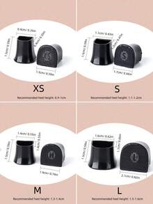 1 双女士透明高跟鞋保护垫，防滑静音替换鞋垫，适合细高跟鞋，女士浅口鞋，小猫跟鞋，黑色鞋子 - 無色 - 查看 4