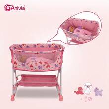 Anivia Brand Doll Rocking Cradle, Suitable For Children 3+ Years Old, Fits 11-18 Inch Dolls, Adjustable Rocking & Fixed Modes, 3 Height Settings, Ideal For Children's Holidays, Christmas Gifts And Birthday Presents - Pink - View 6