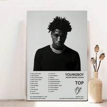 Framed YoungBoy Never Broke Again Top Music Album Cover Canvas Poster Wall Art Decor Print For Living Room Bedroom Decoration - 裱框 - 查看 1
