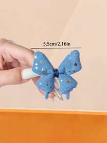 12/6pcs/Set Colorful Glitter Butterfly Hair Clips, Handmade Sequin Hairpins, Bangs Clips Headwear, Harmonious Color Matching, Suitable For Girls And Women, Random Color - Multicolor - View 6