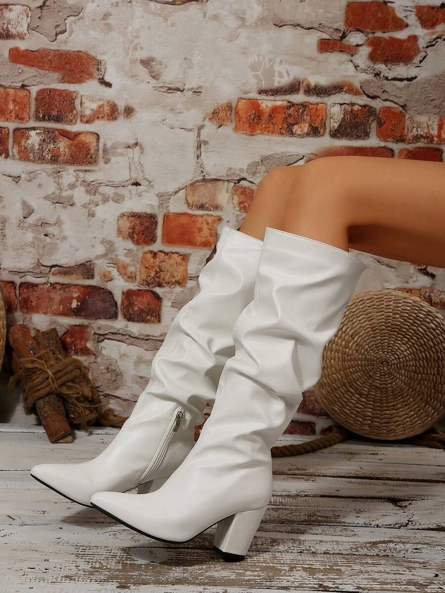 2024秋冬季女士厚底高跟弹力修身踝靴，新款袜靴和中筒短靴