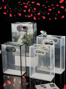 1个时尚透明手提礼品袋，PVC材质，适用于创意礼品、DIY项目和活动装饰，是艺术爱好者、工艺品展销会和节日送礼（复活节、圣诞节）的理想之选——激发您的送礼创意，是艺术家必备，也是送给工艺爱好者的完美礼物。#时尚礼品袋 #创意礼品 #DIY项目 #艺术爱好者 #工艺爱好者礼物 - 彩色 - 查看 4