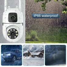 8MP Dual Lens Security Camera, 4K/8MP WiFi Outdoor Camera For Home Security, Supports Two-Way Audio, Smart Night Vision And Motion Detection, 360° Full Home Monitoring Via App - Color Night Vision, Moving Object Tracking, Intercom, Multi-User Sharing, Real-Time Alerts - White - View 3