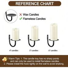 Candle Sconces Set Of 2, Taper & Pillar Wall Candle Holder, Black Wall Sconces Set Of Two, Decor For Entryway, Stair Corner, Living Room GP - Đen nhỏ - Xem 2