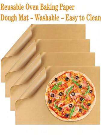Reusable Oven Baking Paper, Dough Mat, Baking Paper 2 Pieces/4-Piece Set (30cm X 40cm) Suitable For Baking Sheets, Cake Molds, Cake Stands, Permanent Oven Paper, Baking Mat, Grill Mat, Baking, Bread Making