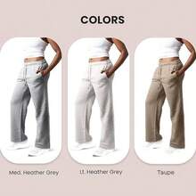 3 Pack Women's Wide Leg Sweatpants Workout And Yoga (Plus Sizes Available) ZQZF - Taupe / Abu-abu Muda / Abu-abu Sedang - View 11