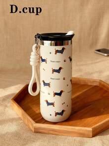 1个500毫升泰迪熊蝴蝶结图案双层不锈钢保温咖啡杯，也可作旅行杯、茶杯、水杯使用，适合旅行、办公、居家、学校、车载、圣诞节、母亲节、情人节、生日礼物等场合。 - 彩色 - 查看 11