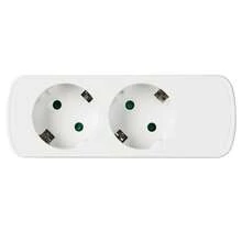 1/2 Paquete Enchufe Estándar UE de Doble Salida con Interruptor, Protección contra Sobrecarga, Portátil, Negro & Blanco, Adecuado para Uso Doméstico y de Oficina - Enchufe EU Tipo E(220-240V) - Ver 13