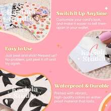 Kaciola Studio 9PCS Credit Card Skin Stickers, Blue Flowers Bow Debit Card Skin Cover Waterproof Removable Decal Cover Set For Transportation Debit Gifts Women (Blue Flowers) - Credit Card SkinStrawberry Bow - 查看 4