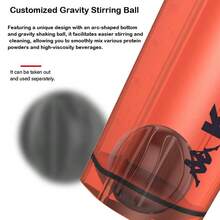 Kappa Second-Generation Multi-Functional Colorful Fitness Mug, 780ml, Shaker Cup, Gravity Mixing Ball To Prevent Clumping, One-Button Locking To Prevent Leakage, Gym Protein Powder Preparation, Sports And Fitness. K0AZ8GW01 - Orange Second Generation Cup - View 2