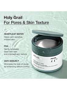 ANUAA Heartleaf 77 Clear Pad 70 hojas, PHA Dead Skin Care Low pH Daily Toner Pad - Blanco - Ver 5