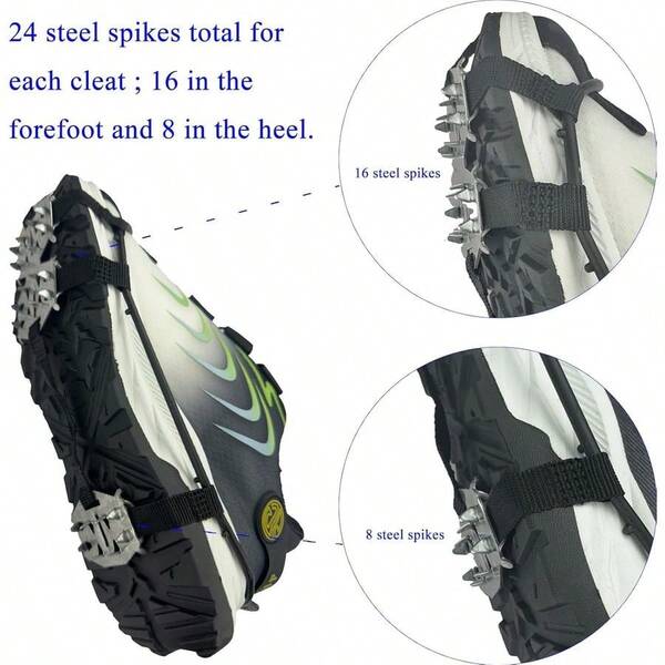 Slip Gripper Spike Ice Traction Cleats Walk Traction Cleat Ice Snow Grips For Shoes Boots 1 Pair