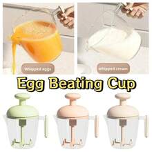 Hand-Pressed Egg Beating Cup Leak-Proof Dust-Proof Mixing Cup Whisk Easy Operate Creative Liquid Mixing Cup Household - Multicolor - View 1