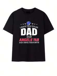 I_Have_Two_Titles_Dad_and_Los_Angel_BLACK 100% Cotton Unisex Short-Sleeved T-Shirts Perfect Fan Gifts, Couples' Outfits, Halloween Prank Costumes - Black - View 2