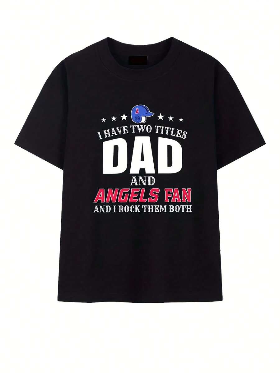 I_Have_Two_Titles_Dad_and_Los_Angel_BLACK 100% Cotton Unisex Short-Sleeved T-Shirts Perfect Fan Gifts, Couples' Outfits, Halloween Prank Costumes
