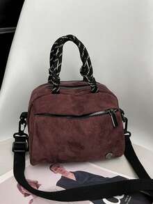 1pc Korean Style Pillow Bag, Versatile, Literary, Minimalist, Handheld, Large Capacity, Multi-Layer, Fashion Casual Shoulder/Crossbody Bag, Chic Small Square Bag - Multicolor - View 14