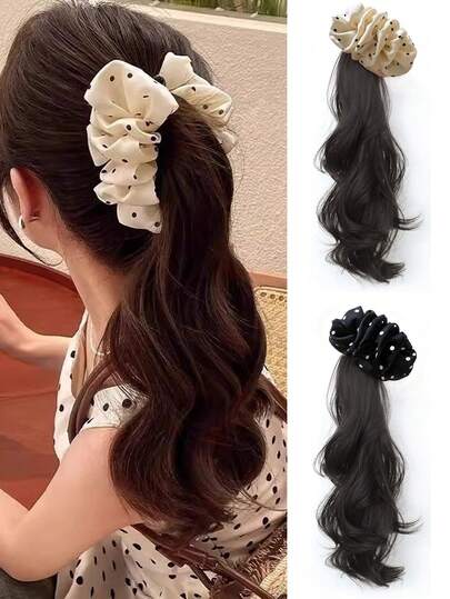 高马尾假发香蕉夹新款波浪卷发夹发片马尾发饰