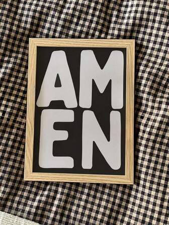 1 Piece Amen Jesus Bold Canvas Painting Vintage Christian Wall Art Poster Black Bible Verse Print Picture Prayer Religious Print Painting Living Room Bedroom Apartment Wall Decor No Frame