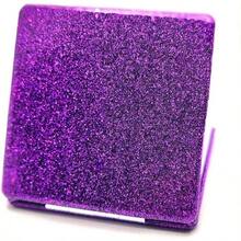 Gold Magnifying Compact Mirror Purse - 1x/2x Magnification Travel Mirror 2.76 Inch Double - Sided Folding Mirror, Cute Small Pocket Mirror, Travel Essentials - 紫色方塊 - 查看 7