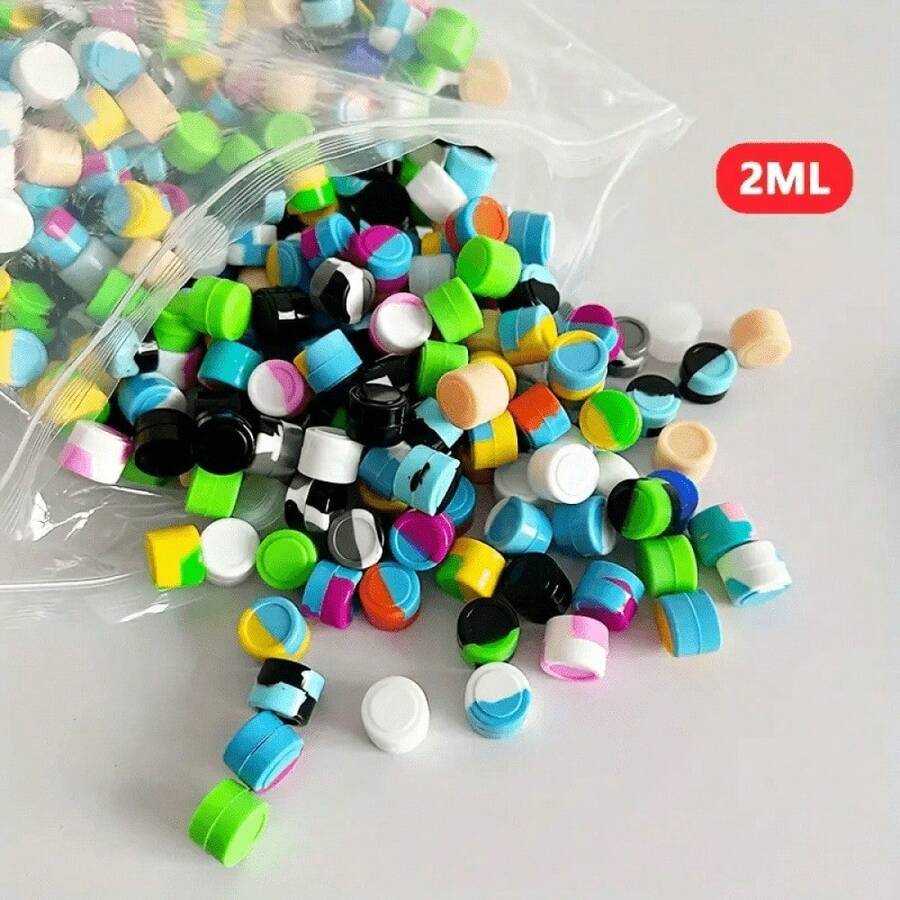 5/10/15/20 piezas Recipientes de silicona reutilizables de 0.07oz, Frascos de almacenamiento y viaje mini y lindos, Botellas cosméticas portátiles y convenientes, Adecuados para varios propósitos