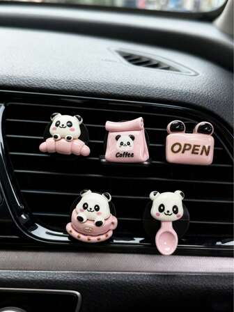 Decoración de salida de aire del coche, decoración linda de panda para el aire acondicionado del coche
