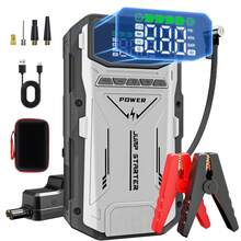 FEATOU 5000A Jump Starter With Air Compressor, 5in 1 Function Jump Box 150PSI Jump Starter Battery Pack , Car Battery Charger Portable For 1.98gal Gas , Car Jumper Starter Portable, Roadside Assistance Device, Automotive Power Supply , Power Bank Charger, Truck Drivers, Car Owners - 銀色 - 查看 10