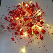Heart Shaped LED String Lights, Decorative Lights For Valentine's Day, Wedding, Party - Red - View 7