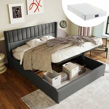 Bed Frames - Gray + Linen + 140cm*200cm - View 1