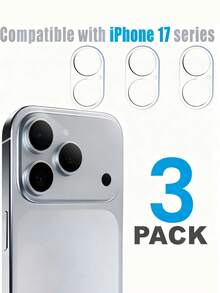 Bộ 3 miếng dán bảo vệ ống kính camera tương thích với iPhone 17, 17 Air, 17 Pro Max, kính cường lực HD 9H, tương thích với iPhone 17, 16, 15, 14, 13, 12, 11. Miếng dán bảo vệ ống kính camera 3D, chống trầy xước, dễ dàng lắp đặt. Thích hợp sử dụng hàng ngày, tại văn phòng, nhà. Ốp bảo vệ camera chống nước, chống sốc, chống rơi vỡ và chống trầy xước. - Trong sáng - Xem 27