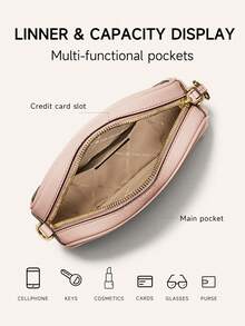 Michael Kors Jet Set Charm Small Monogram Camera Crossbody Bag Casual Shoulder Bag For Daily Parties - Pink 2 - View 7