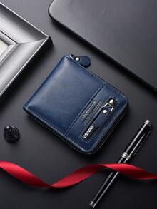 Ví ngắn nam mới, đựng thẻ ID thời trang, ví da mềm màu trơn, nhiều ngăn đựng thẻ, ví đựng tiền xu - Nhiều màu - Xem 15