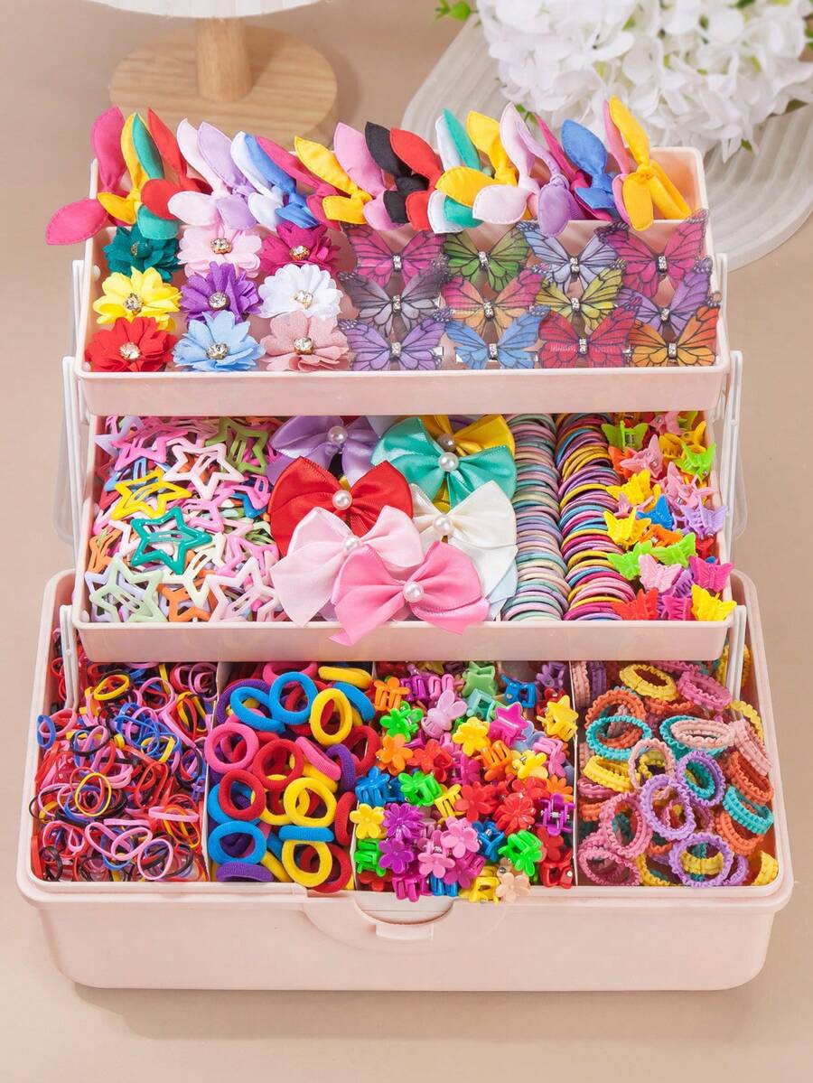 711 piezas Conjunto de accesorios para el cabello de chica dulce de dopamina, pasadores de pelo con lazo de satén, pasadores de pelo con flor de seda y mariposa, pasadores de estrella BB Y2K, pinzas pequeñas de colores para el cabello, lazos de pelo con orejas de conejo, bandas elásticas de encaje para el cabello, scrunchies de toalla, lazos de pelo de TPU, adecuados para uso diario y fiestas - Multicolor - Ver 1