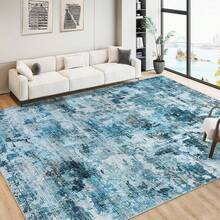 Techigher Abstract Runner Rug, Modern Abstract Floor Carpet, Washable Non Slip Low Pile Kitchen Printed Runner For Hall Kitchen Bedroom - Blue - View 10