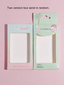 VV MEI JIA ER 5包（120片 - 草莓/彩虹/爱心/法式/动物）可爱小号儿童按压式亚克力假指甲，全覆盖，短椭圆形指甲贴片套装，适合女孩，按压式美甲装饰礼品，包含5卷指甲胶带和5个指甲锉 - 彩色 - 查看 6