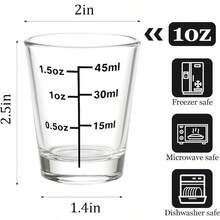 TFKI 12 Pack 1.5oz Clear Shot Glass Set - Precision Marked For Accurate Alcohol Pouring - Round Design For Whiskey Vodka Rum - Ideal For Bars Restaurants And Home Use - Trong suốt có tỷ lệHình nón - Xem 2