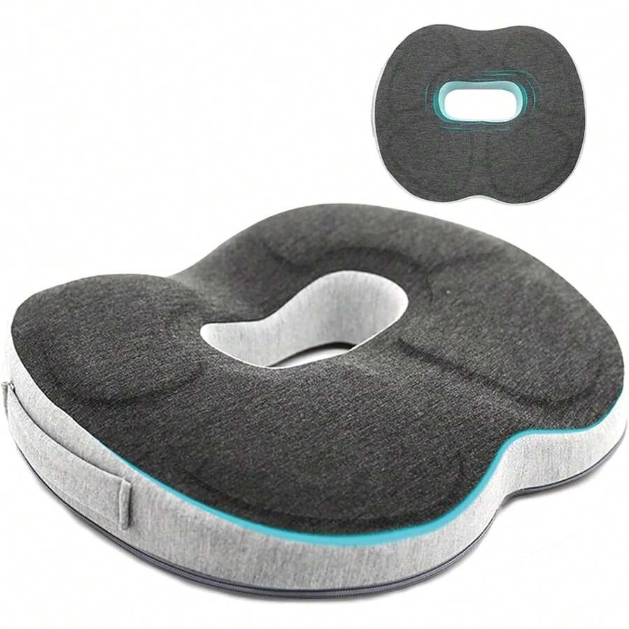 Cojín Ortopedico para Silla de Oficina, Cojin para Coxis y Ciatica Lumbar, Cojín de Asiento de Dona, Memory Foam Dona para hemorrhoides para Asiento automovil o cojín para Silla de Oficina - 1 - Ver 1