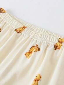 mini bala Girls Pajama Set, Soft Pants & Top Sleepwear, 2025 Autumn - White Coffee Color - View 8