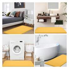 Memory Foam Bath Mat 47x17, Extra Soft And Absorbent Bathroom Mats, Non Slip Washable Carpet For Floor, Shower And Tub, Yellow - 多色78 - 查看 7