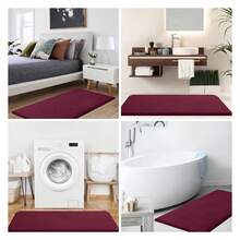 Memory Foam Bath Mat 47x24, Extra Soft And Absorbent Bathroom Mats, Non Slip Washable Carpet For Floor, Shower And Tub, Burgundy - 多色63 - 查看 7