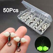 50Pcs/Lot Luminous Rolling Swivels Fishing Swivels Sea Fishing Accessories Hook Connector Rolling Swivels 3-Way Swivels - Multicolor - View 1