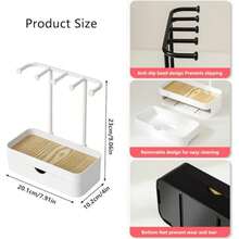 1 Giá Trưng Bày Trang Sức, Có Hai Màu Đen & Trắng, Một Tầng Hoặc Hai Tầng, Có Hộp Ngăn Kéo và Đế Gỗ, Giá Để Dây Chuyền, Vòng Tay, Khuyên Tai, Nhẫn, Đồng Hồ, Chìa Khóa & Son Môi, Giá Đựng Trang Sức và Mỹ Phẩm Đa Chức Năng Có Móc, Hộp Để Bàn Tối Giản Thanh Lịch Cho Bàn Trang Điểm Tại Nhà, Phòng Ngủ Hoặc Khi Đi Du Lịch - Nhiều màu - Xem 11