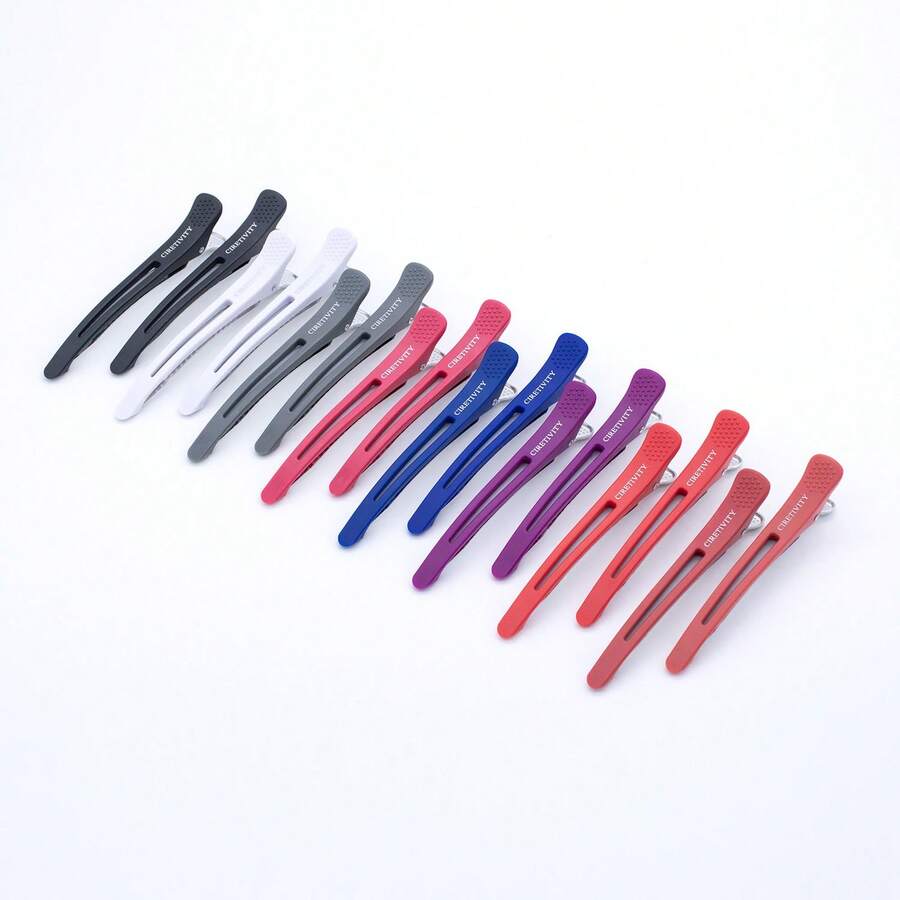 6/12 قطعة مشابك قص الشعر، مشابك تقسيم طويلة الأنف للتموضع في صالون الحلاقة للرجال والنساء، مشابك فم البط للشعر، مخالب شعر، دبابيس شعر، مشابك شعر