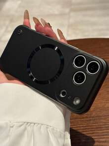 超薄金属漆磁吸手机壳,兼容 17 Pro Max、17 Pro、16、15、14、13、12 Pro Max、17 Air、16 Plus、17,无边框散热 PC 防震保护套 - 黑色 - 查看 3