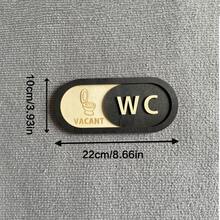 1 pieza Letrero de madera creativo para baño, Señal móvil con patrón de WC Ocupado/Desocupado, Adecuado para el hogar, restaurante, cafetería, boutique - Negro - Ver 6